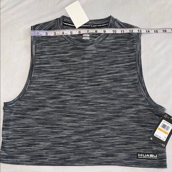 Under Armour Unisex Gray Sleeveless Muscle Tee Crop Loose Sleep Uniform - Picture 5 of 11